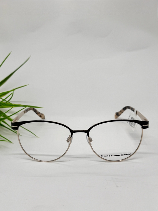 Max Studio 167M  Black/Gold Round Eyeglass Frame - Women/W54_17-140/NWT main image 4